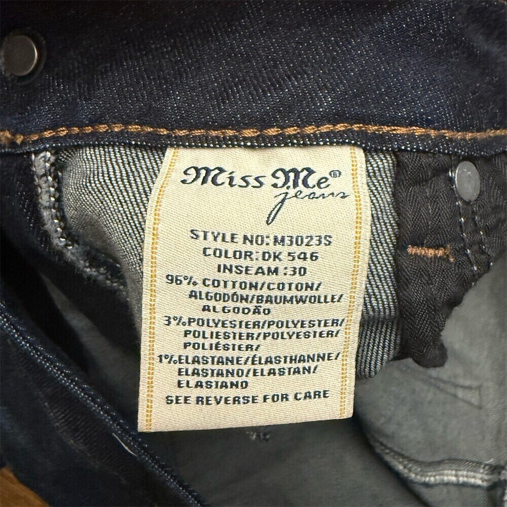 Miss Me Jeans Womens Size 31 Dark Wash Skinny Sequin Pockets - Picture 7 of 12